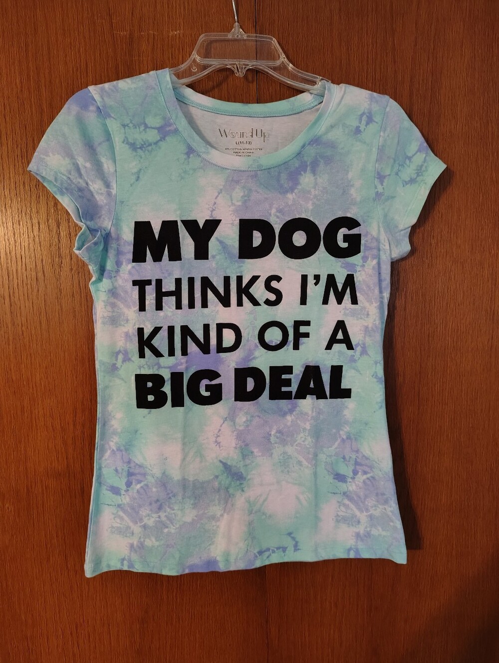 Wound Up Size L 11-13 Junior Women Short Sleeve T Shirt "My Dog Thinks I'm...